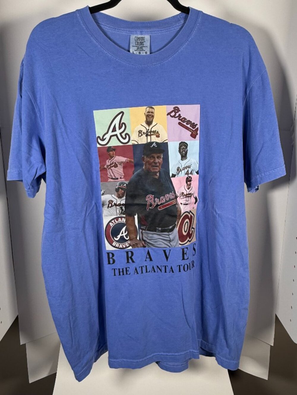 Atlanta Braves Bobby Cox The Atlanta Tour Comfort Colors T Shirt Blue L